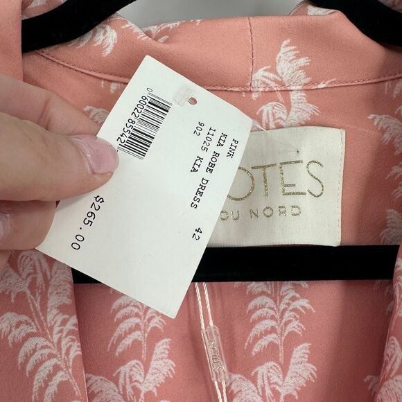 NWT NOTES DU NORD Kia Powder Palm Robe In Pink Size 42 Style 11025 - Picture 4 of 12
